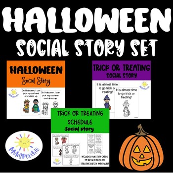 Preview of Halloween Social Story Bundle | Trick or Treating