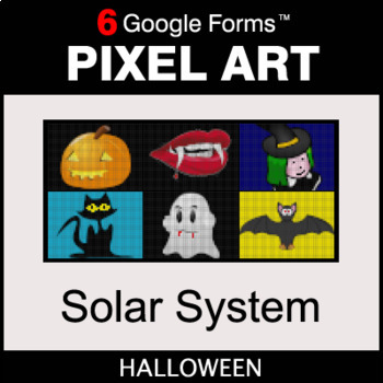 Preview of Halloween: Solar System - Digital Science Pixel Art | Google Forms