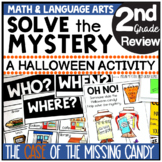 Halloween Solve the Mystery Math & ELA Task Card Activity 2nd Grade