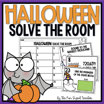 Preview of Halloween Solve the Room (or Scoot!) Math Task Cards