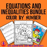 Halloween Solving Equations and Inequalities Color by Numb