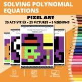 Halloween: Solving Polynomial Equations Pixel Art Activity