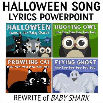 Preview of Halloween Song Lyrics PowerPoint for Baby Shark