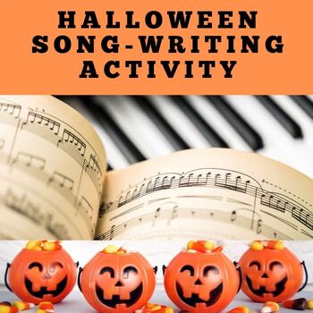 Preview of Halloween Song-Writing Activity Print and Digital