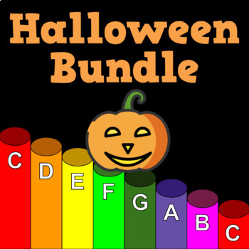 Preview of Halloween Songs - Boomwhacker Play Along Video and Sheet Music Bundle