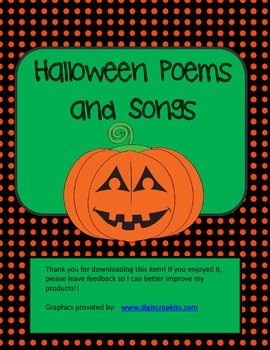 Preview of Halloween Songs and Poems