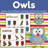 Halloween Sorting Activity Same and Different - Owls Speci