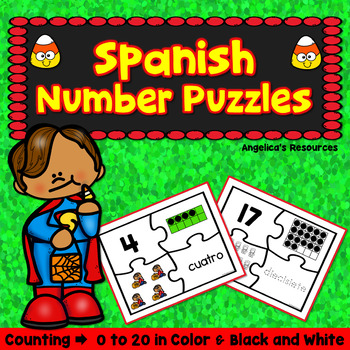 Preview of Halloween Spanish Activities Counting in Spanish Numbers 1 to 20 