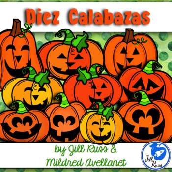 Preview of Halloween Spanish Number Words Activity Diez Calabazas Ten Little Pumpkins