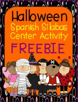 Halloween Spanish Syllables Center Activity: Un centro de silabas