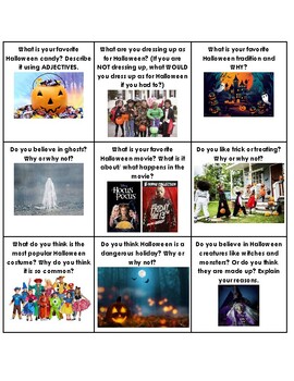Preview of Halloween Speaking Cards / Class Discussion Activity