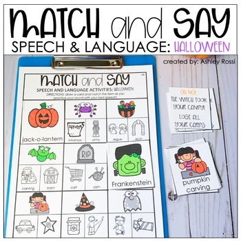 Preview of Halloween Speech Therapy Activities - Articulation & Language Games