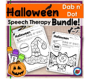 Preview of Halloween Speech Therapy BUNDLE- Dab n Dot | Distance Learning