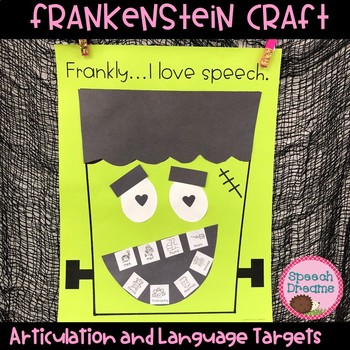 Preview of Halloween Speech Therapy Craft Frankenstein