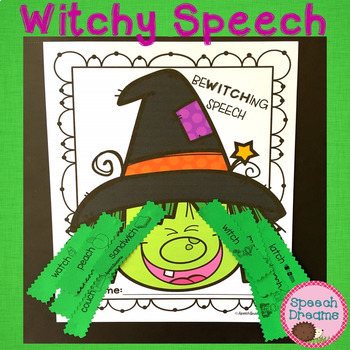 Preview of Halloween Speech Therapy Craft Witch Activity: Associations plus