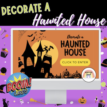 Preview of Halloween Speech Therapy - Decorate a Haunted House Boom Cards