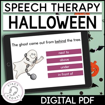 Preview of Halloween Speech Therapy Activities Articulation & Language Digital PDF