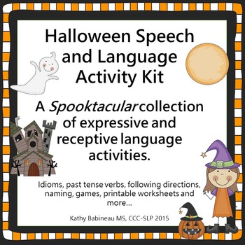 Preview of Halloween Speech and Language Activity Kit - Inferences, Vocabulary, Grammar