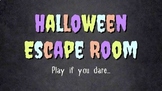 Halloween Speech and Language Escape Room 