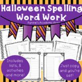 Halloween Spelling Word Work ~ Easy PREP~