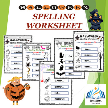 Preview of Halloween Spelling words Worksheet