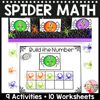 Preview of Halloween-  Spider Math Activities -Preschool, Pre-K, Kindergarten
