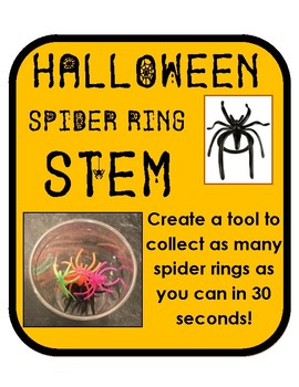 Preview of Halloween Spider Ring STEM activity with simple materials