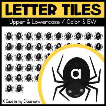 Preview of Halloween Spiders Clipart Alphabet Letter Clipart Tiles