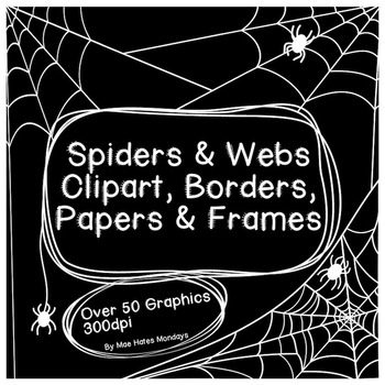 Preview of Halloween Spiders and Spider Webs - Clipart, Borders, Papers & Frames