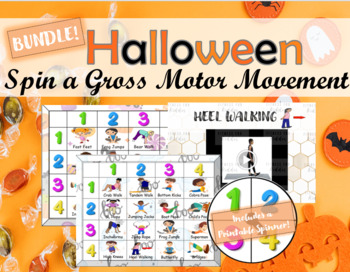 Preview of Halloween Spin a Gross Motor Movement BUNDLE