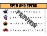 Halloween Spin and Speak (phonemic awareness game)