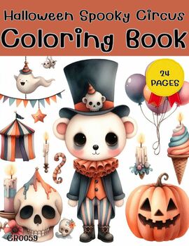 Preview of Halloween Spooky Circus (CR0059) Coloring Book,Page,Activities,Family,Children