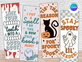 Preview of Halloween Spooky Printable Bookmarks | Student Name Halloween Bookmarks