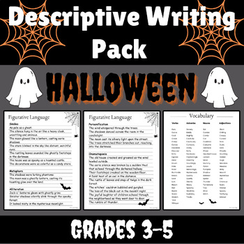 Preview of Halloween Spooky Scene Descriptive Writing Pack