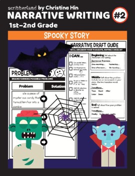 Preview of Halloween Spooky Story: 1st-2nd Grade Narrative Writing