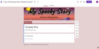 Preview of Halloween: Spooky Story: Narrative Writing: Google Form Brainstorming