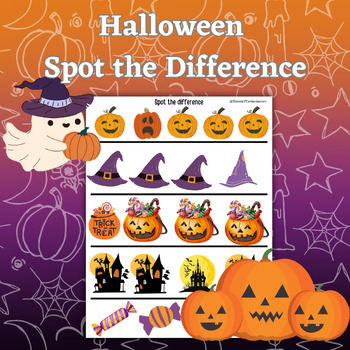 Preview of Halloween Spot the Difference Visual Motor Preschool & Kindergarten