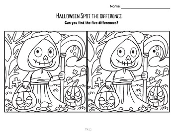 Halloween: Spot the Differences and Coloring Page by Life Long Learning ...