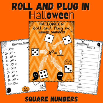 Preview of Halloween Square Numbers Activity | 5th/6th Grade Math Game