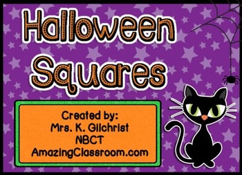 Preview of Halloween Squares Smart Notebook Game Template