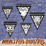 Halloween Stained Glass Bunting Crafts - Printable - No Pr
