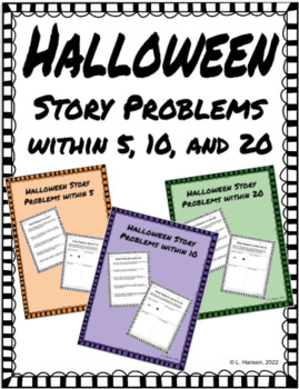 Preview of Halloween Story Problems within 5, 10, and 20