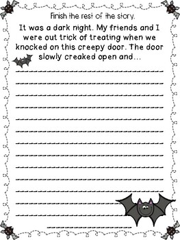 Halloween Story Starter Freebie! Finish the Story by Finding the Fish