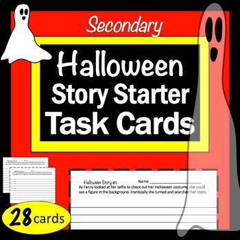 Preview of Halloween Story Starter Task Cards