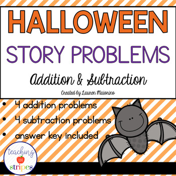 Preview of Halloween Addition and Subtraction Story/Word Problems