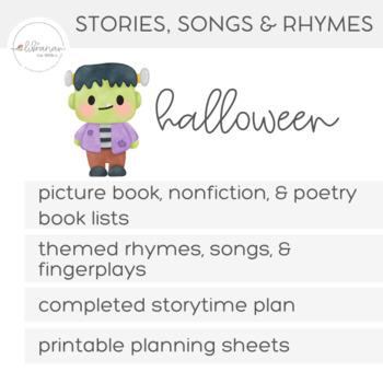 Preview of Halloween Storytime Planning | Books, Songs and Rhymes