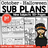 Halloween Sub Plans First Grade October Emergency Substitu