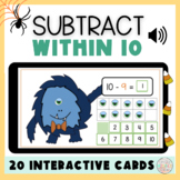 Halloween Subtracting Within 10 Boom Cards Digital Math Activity
