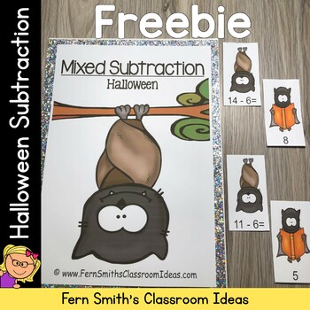 Preview of Halloween Subtraction Math Center Games Freebie