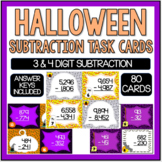 Subtraction Task Cards - 3 & 4 Digit With and Without Regr